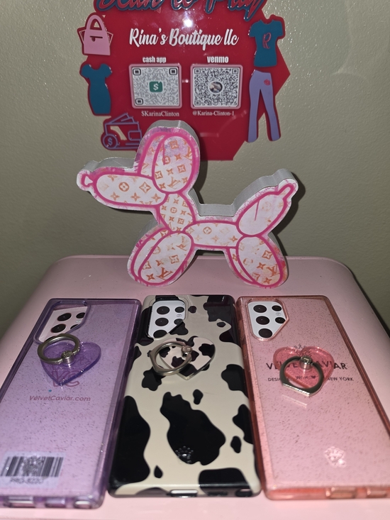 Velvet Caviar Other - Velvet Caviar Pink Purple Glitter Phone Case Trio with Ring Grip